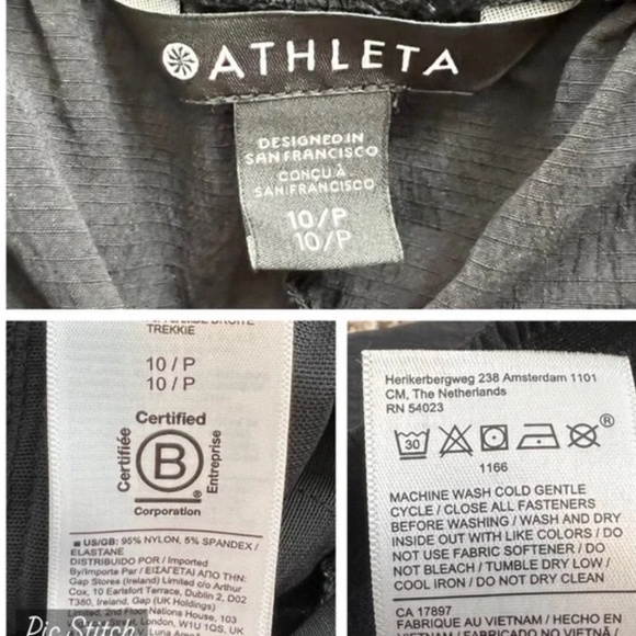 Athleta black Trekkie Straight Crop pants 10p - Picture 4 of 4